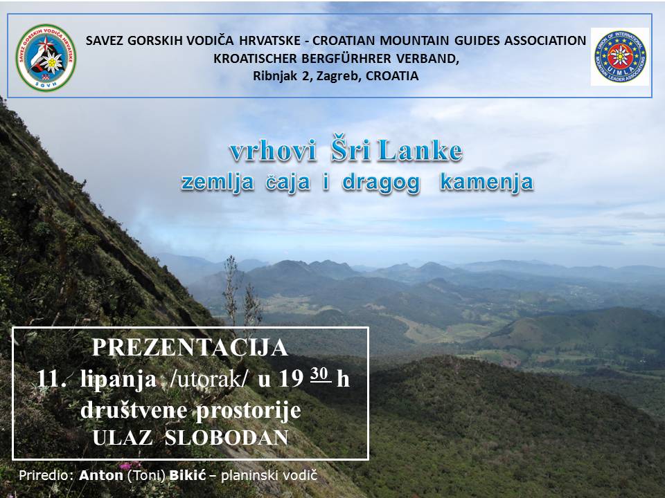 Predavanje – Vrhovi Šri Lanke