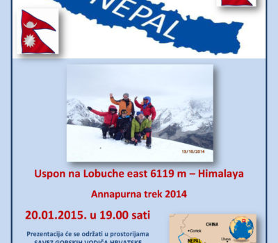 Predavanje – “Uspon na Lobuche east” – 20.01.2015.