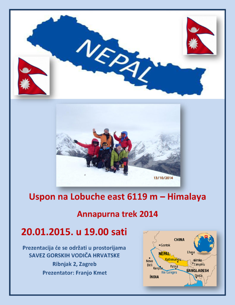 Predavanje – “Uspon na Lobuche east” – 20.01.2015.