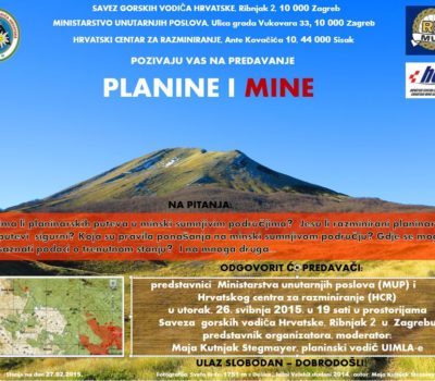 Predavanje “Planine i mine”